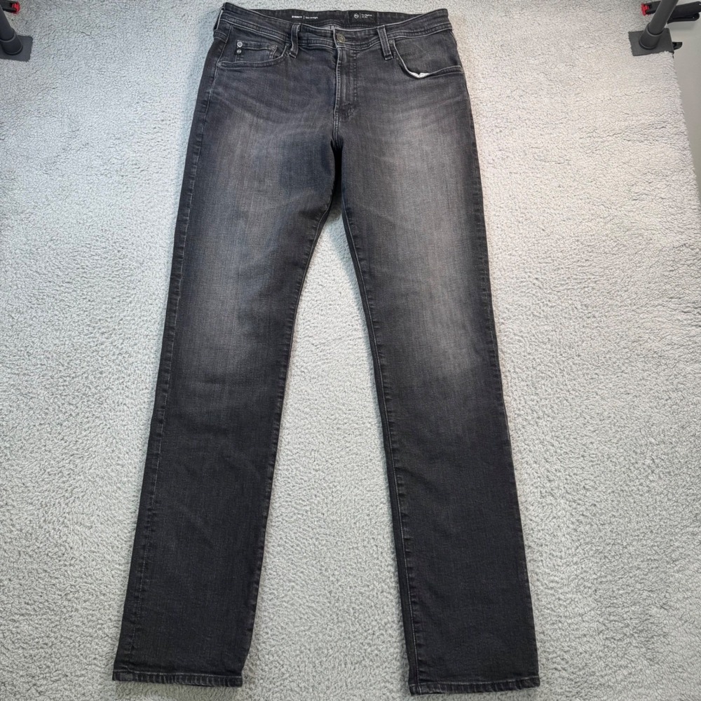 AG Adriano Goldschmied‎ Everett Slim Straight Jeans Gray Faded 33x34